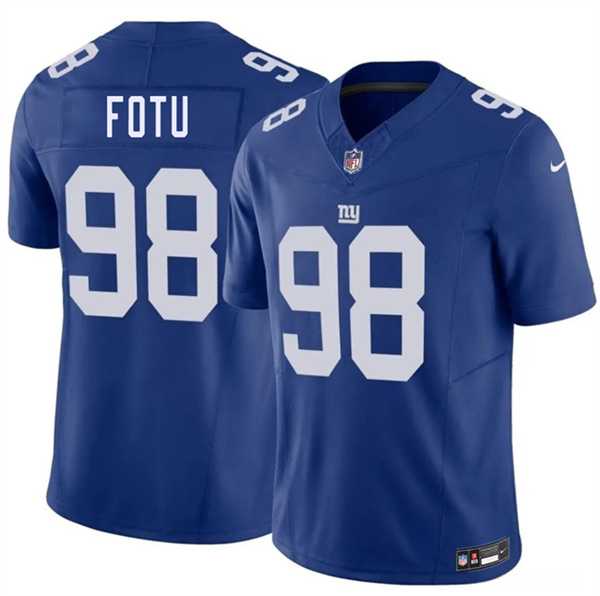 Mens New York Giants #98 Leki Fotu Blue 2026 F.U.S.E. Vapor Untouchable Limited Stitched Jersey