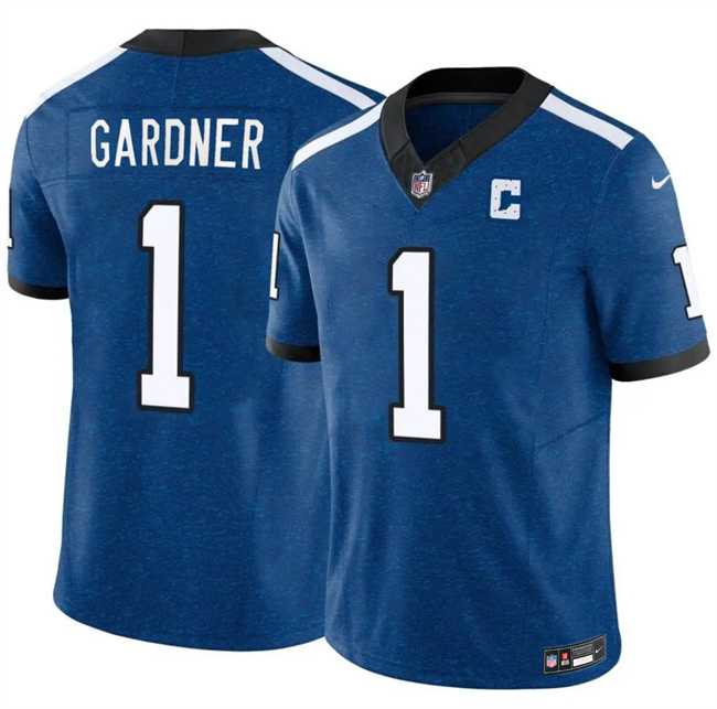 Mens Indianapolis Colts #1 Sauce Gardner Blue 2025 F.U.S.E. Throwback Vapor Limited Stitched Jersey Dzhi