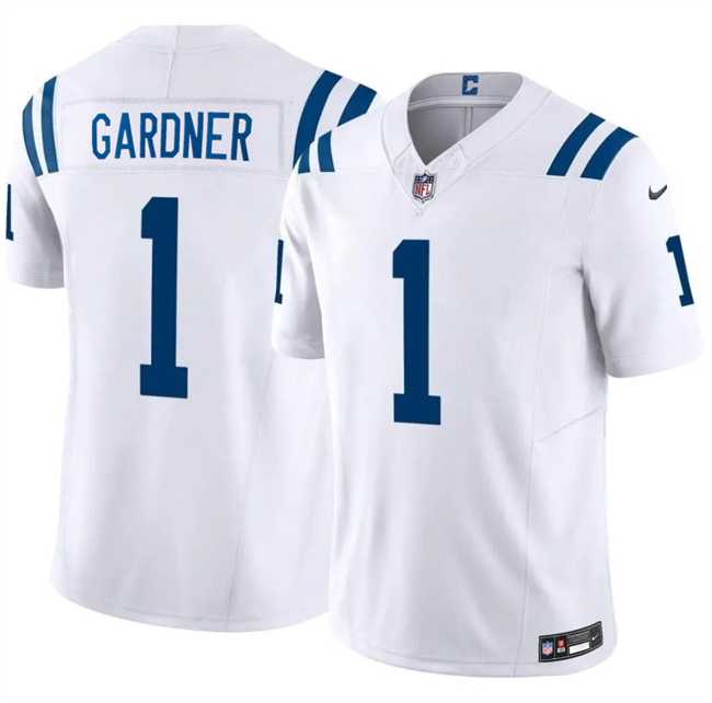 Mens Indianapolis Colts #1 Sauce Gardner White 2025 F.U.S.E. Vapor Limited Stitched Jersey Dzhi