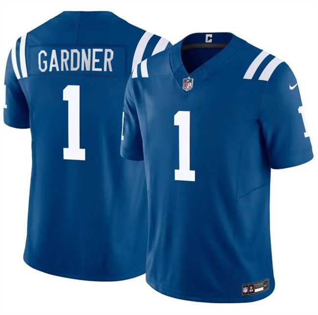Mens Indianapolis Colts #1 Sauce Gardner Blue 2025 F.U.S.E. Vapor Limited Stitched Jersey Dzhi