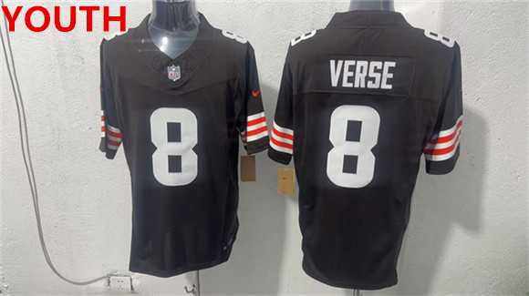 Youth Cleveland Browns #8 Jared Verse Brown 2026 Vapor Limited Stitched Jersey
