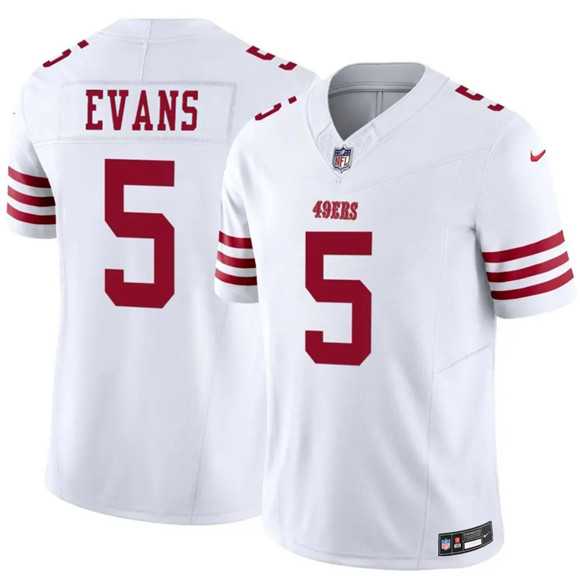 Mens San Francisco 49ers #5 Mike Evans White 2026 F.U.S.E. Vapor Untouchable Limited Stitched Jersey
