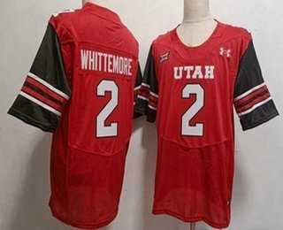 Mens Utah Utes #2 Creed Whittemore Red College Jersey
