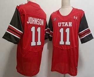 Mens Utah Utes #11 Ricky Johnson Red College Jersey