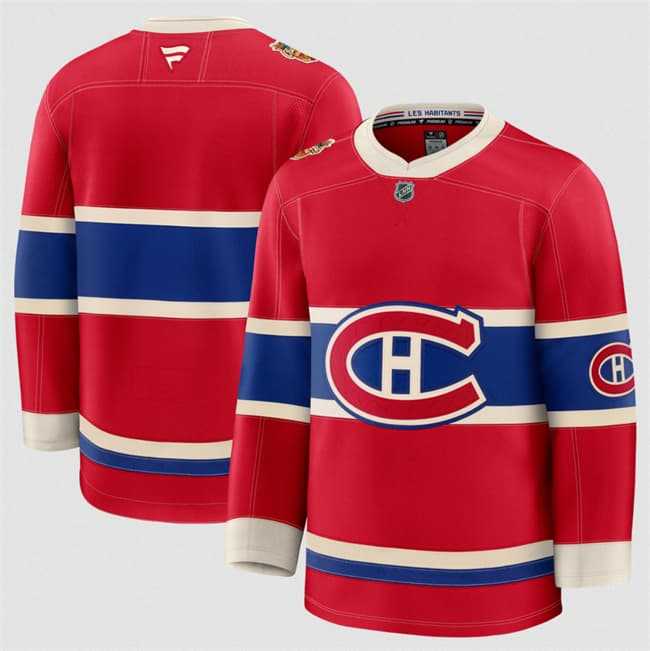 Mens Montreal Canadiens Blank Red 2026 Heritage Classic Premium Stitched Jersey