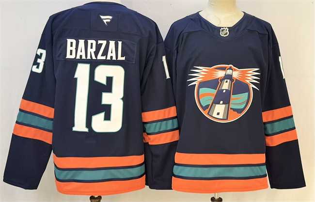 Mens New York Islanders #13 Mathew Barzal Navy 2026 Stitched Hockey Jersey