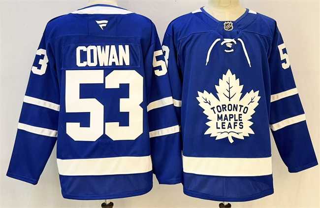 Mens Toronto Maple Leafs #53 Easton Cowan Blue 2026 Stitched Hockey Jersey