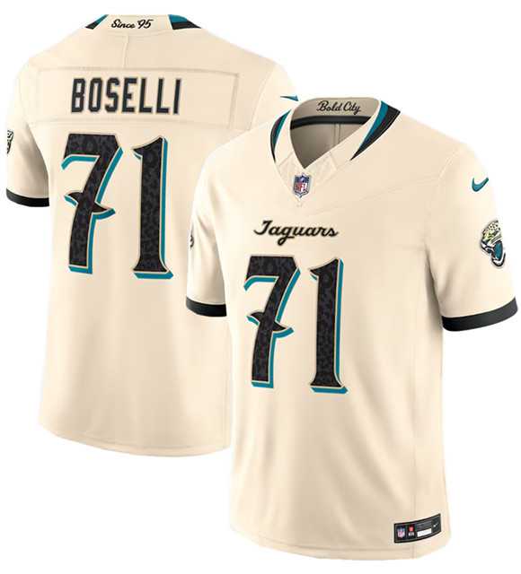 Mens Jacksonville Jaguars #71 Tony Boselli Cream 2026 F.U.S.E. Rivalries Collection Limited Stitched Jersey Dzhi