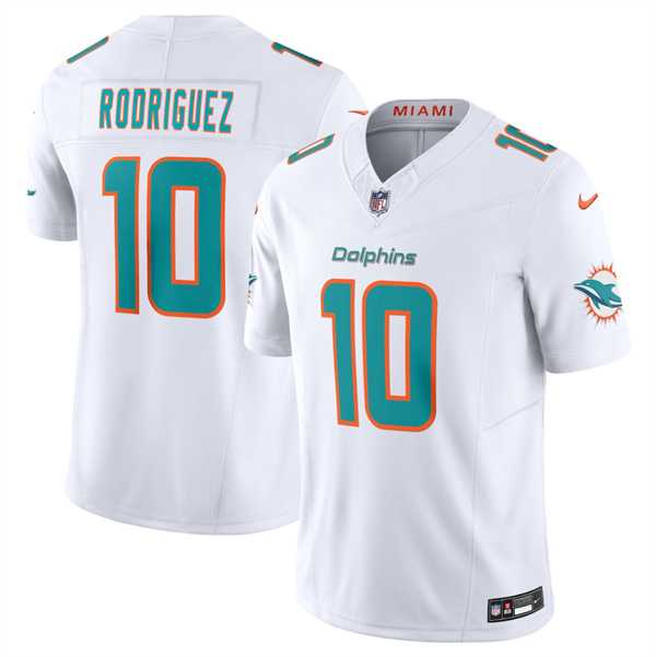 Mens Miami Dolphins #10 Jacob Rodriguez White 2026 Draft F.U.S.E. Vapor Limited Stitched Jersey Dzhi