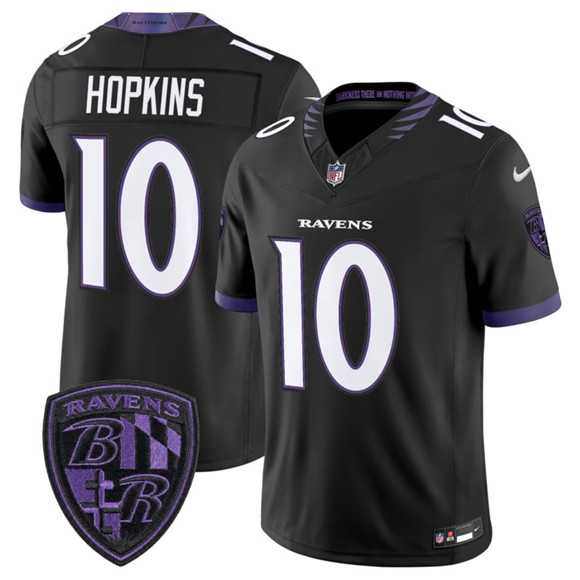 Mens Baltimore Ravens #10 DeAndre Hopkins Black 2026 F.U.S.E. Alternate Vapor Limited Stitched Jersey Dzhi