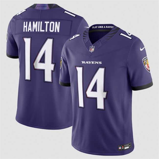 Mens Baltimore Ravens #14 Kyle Hamilton Purple 2026 F.U.S.E Vapor Stitched Limited Jersey Dzhi