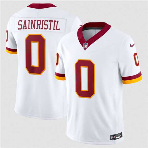 Mens Washington Commanders #0 Mike Sainristil White 2026 F.U.S.E. Vapor Limited Stitched Jersey Dzhi