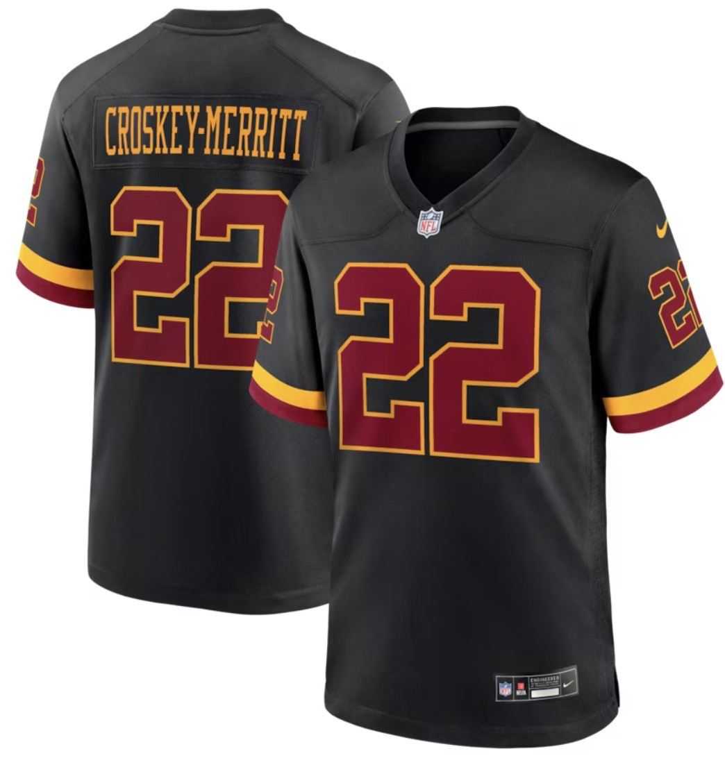 Mens Washington Commanders 22 CROSKEY MERRITT Black Vapor Limited Jersey Dzhi