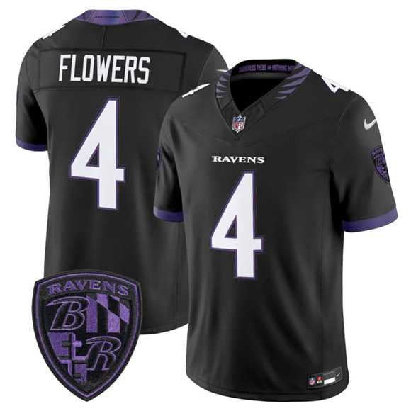 Mens Baltimore Ravens #4 Zay Flowers Black 2026 F.U.S.E. Alternate Vapor Limited Stitched Jersey Dzhi