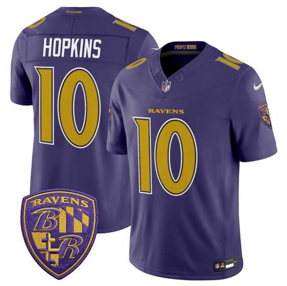 Mens Baltimore Ravens #10 DeAndre Hopkins Purple 2026 F.U.S.E. Alternate Vapor Limited Stitched Jersey Dzhi