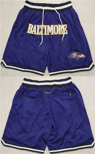 Mens Baltimore Ravens Purple Shorts (Run Small)
