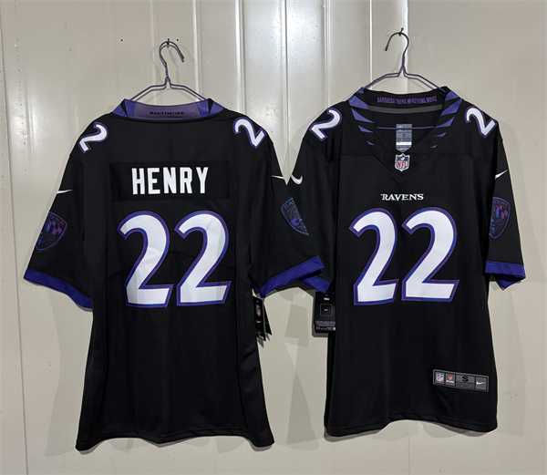 Mens Baltimore Ravens #22 Derrick Henry Black 2026 Alternate Vapor Limited Stitched Jersey
