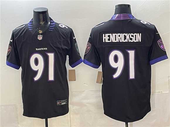 Mens Baltimore Ravens #91 Trey Hendrickson Black 2026 F.U.S.E. Alternate Vapor Stitched Limited Stitched Jersey