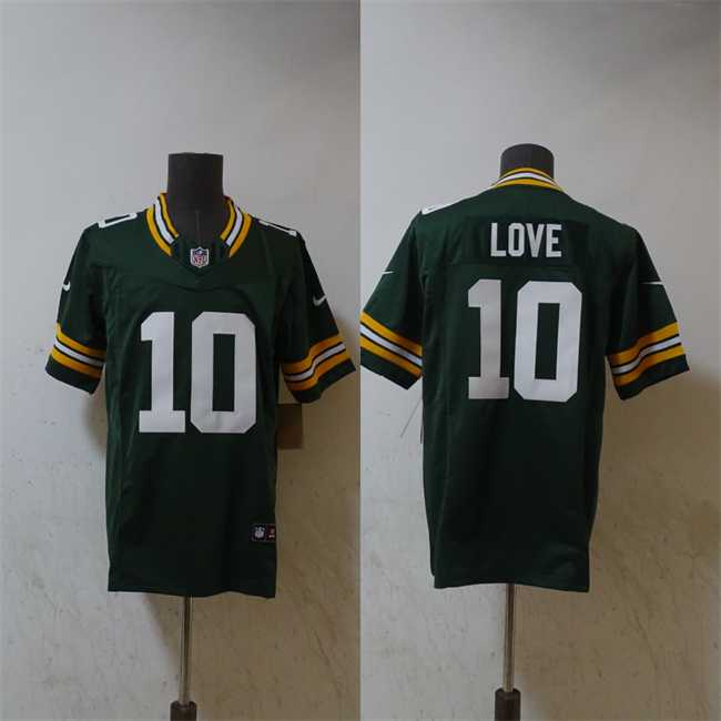 Mens Green Bay Packers #10 Jordan Love Green Vapor 2024 F.U.S.E. Limited Stitched Jersey