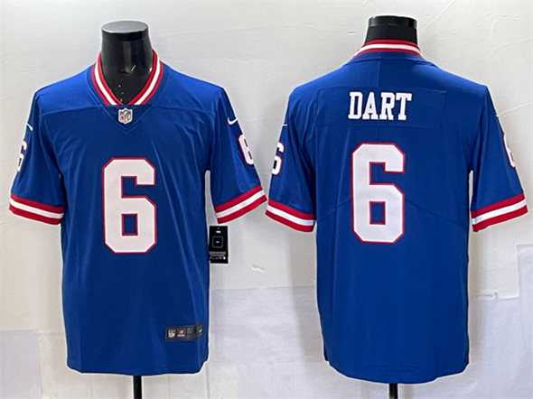 Mens New York Giants #6 Jaxson Dart Royal 2025 Draft Vapor Untouchable Classic Retired Player Stitched Jersey