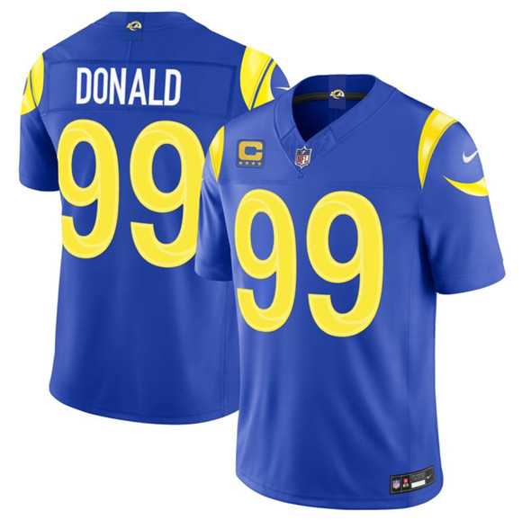 Mens Los Angeles Rams #99 Aaron Donald Royal 2026 F.U.S.E. With 4- Star C Patch Vapor Limited Stitched Jersey Dzhi