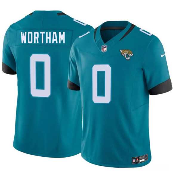 Mens Jacksonville Jaguars #0 Michael Wortham Teal 2026 Draft F.U.S.E. Vapor Untouchable Limited Stitched Jersey Dzhi