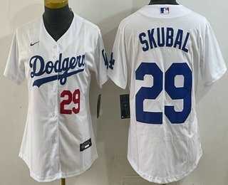Youth Los Angeles Dodgers #29 Tarik Skubal White Cool Base Stitched Jersey->->MLB Jersey
