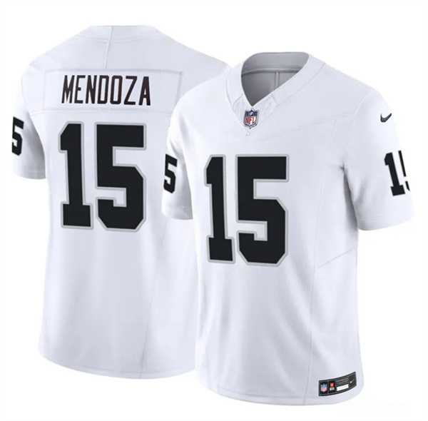 Mens Las Vegas Raiders #15 Fernando Mendoza White 2026 Draft F.U.S.E. Vapor Untouchable Limited Stitched Jersey Dzhi