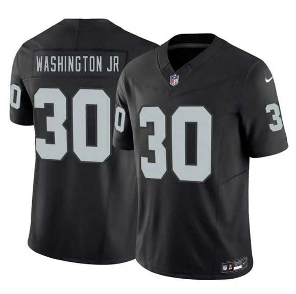 Mens Las Vegas Raiders #30 Mike Washington Jr. Black 2026 F.U.S.E. Vapor Untouchable Limited Stitched Jersey Dzhi