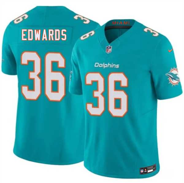 Mens Miami Dolphins #36 Donovan Edwards Aqua 2026 F.U.S.E. Vapor Limited Stitched Jersey Dzhi