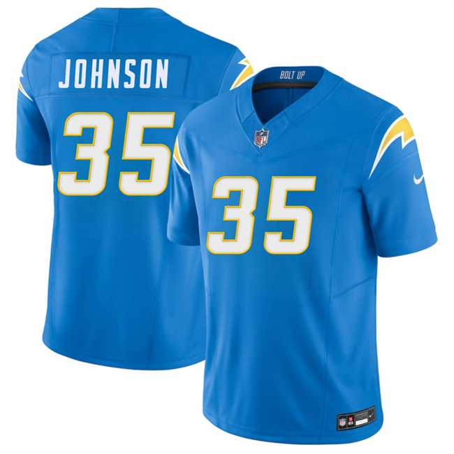 Mens Los Angeles Chargers #35 Amar Johnson Blue 2026 F.U.S.E. Vapor Limited Stitched Jersey Dzhi