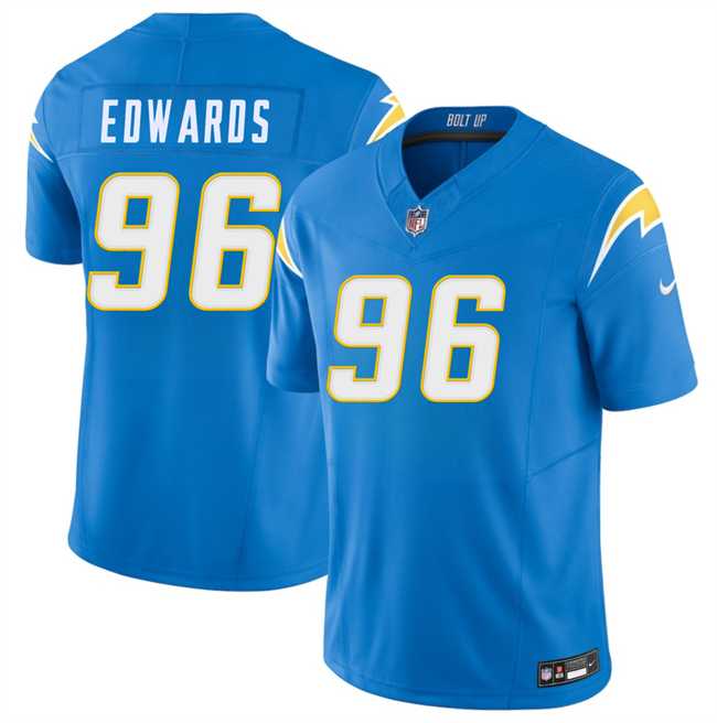 Mens Los Angeles Chargers #96 TeRah Edwards Blue 2026 F.U.S.E. Vapor Limited Stitched Jersey Dzhi