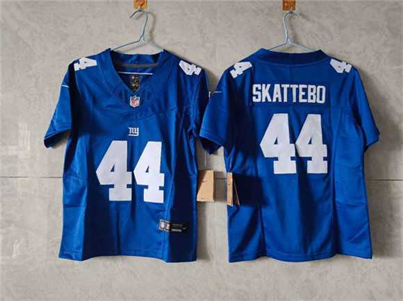 Womens New York Giants #44 Cam Skattebo Blue F.U.S.E. Vapor Limited Stitched Jersey