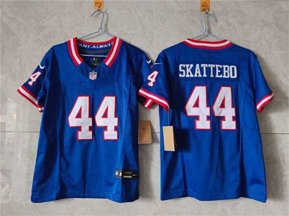 Womens New York Giants #44 Cam Skattebo Blue F.U.S.E. Throwback Limited Stitched Jersey