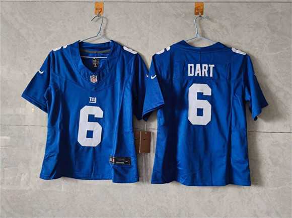 Womens New York Giants #6 Jaxson Dart Blue F.U.S.E. Vapor Limited Stitched Jersey