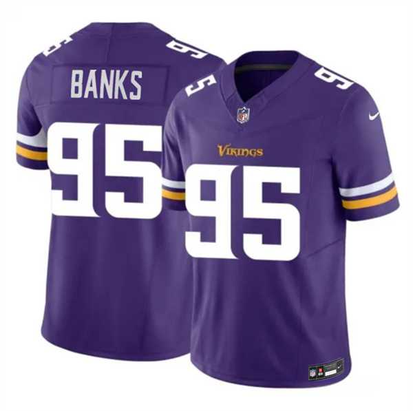 Mens Minnesota Vikings #95 Caleb Banks Purple 2026 Draft F.U.S.E. Vapor Untouchable Limited Stitched Jersey Dzhi