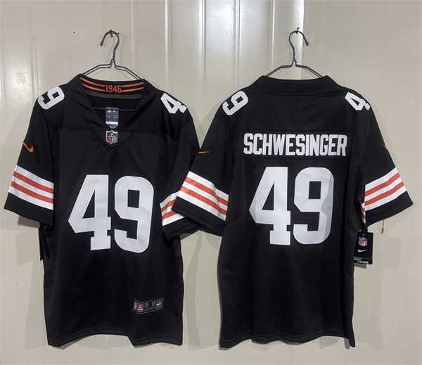 Mens Cleveland Browns #49 Carson Schwesinger Brown 2026 Vapor Limited Stitched Jersey