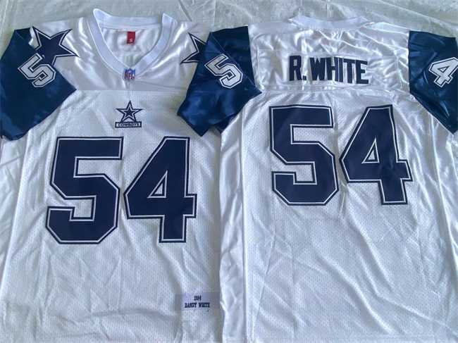 Mens Dallas Cowboys #54 Randy White White Throwback Stitched Jersey