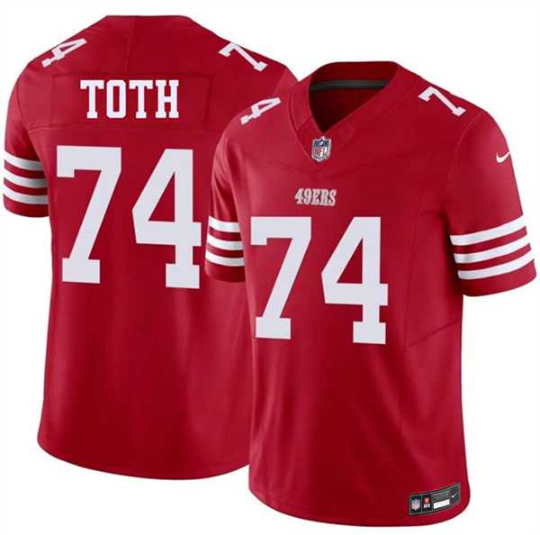 Mens San Francisco 49ers #74 Brett Toth Red 2026 F.U.S.E. Vapor Untouchable Limited Stitched Jersey Dzhi