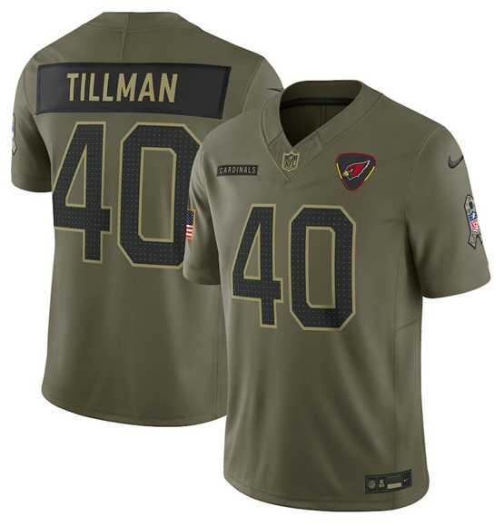 Mens Arizona Cardinals #40 Pat Tillman Olive 2025 Salute to Service Limited Stitched Jersey Dyin