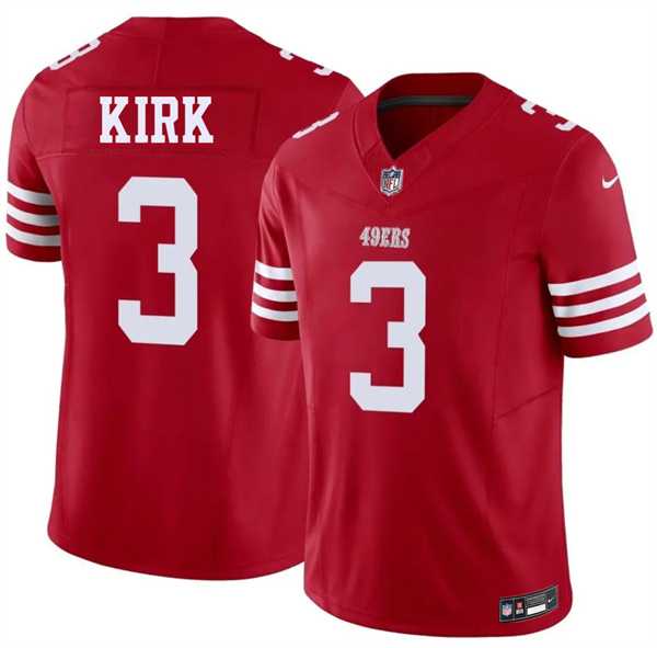 Mens San Francisco 49ers #3 Christian Kirk Red 2026 F.U.S.E. Vapor Untouchable Limited Stitched Jersey Dzhi->->NFL Jersey