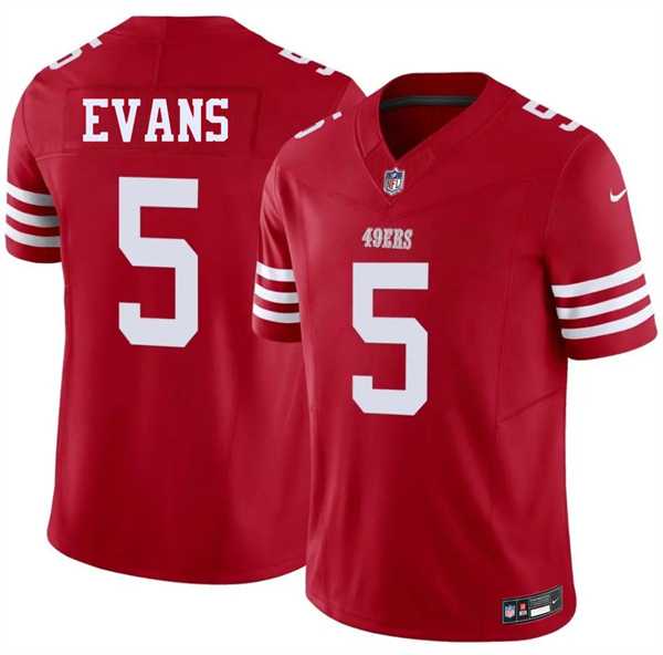 Mens San Francisco 49ers #5 Mike Evans Red 2026 F.U.S.E. Vapor Untouchable Limited Stitched Jersey Dzhi->->NFL Jersey