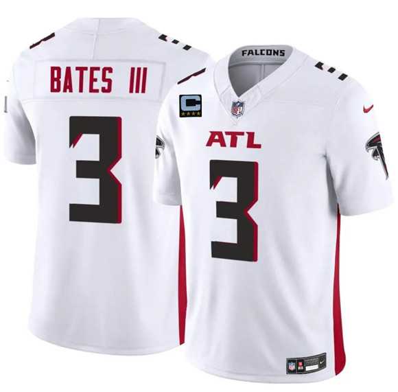 Mens Atlanta Falcons #3 Jesse Bates III White 2025 F.U.S.E With 4-Star C Patch Vapor Untouchable Limited Stitched Jersey Dzhi