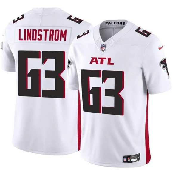 Mens Atlanta Falcons #63 Chris Lindstrom White 2025 F.U.S.E. Vapor Untouchable Limited Stitched Jersey Dzhi