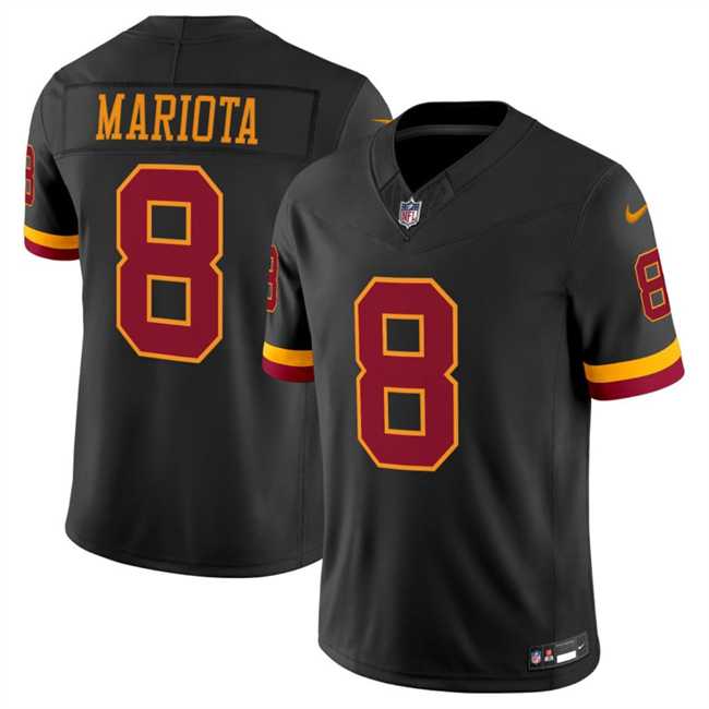 Mens Washington Commanders #8 Marcus Mariota Black 2026 F.U.S.E. Hail Raiser Alternate Vapor Limited Stitched Jersey Dzhi