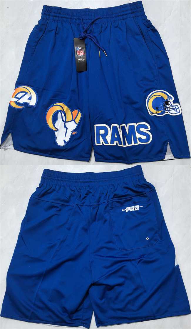 Mens Los Angeles Rams Royal Shorts(Run Small) (Run Small)