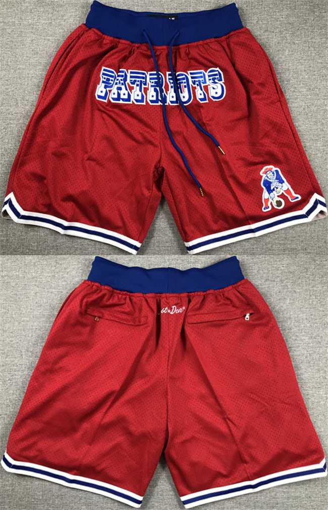 Mens New England Patriots Red Shorts (Run Small)