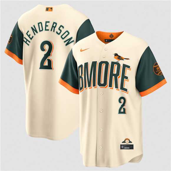 Mens Baltimore Orioles #2 Gunnar Henderson Natural 2026 City Connect Stadium Stitched Jersey Dzhi->baltimore orioles->MLB Jersey