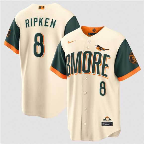 Mens Baltimore Orioles #8 Cal Ripken Jr Natural 2026 City Connect Stadium Stitched Jersey Dzhi->baltimore orioles->MLB Jersey