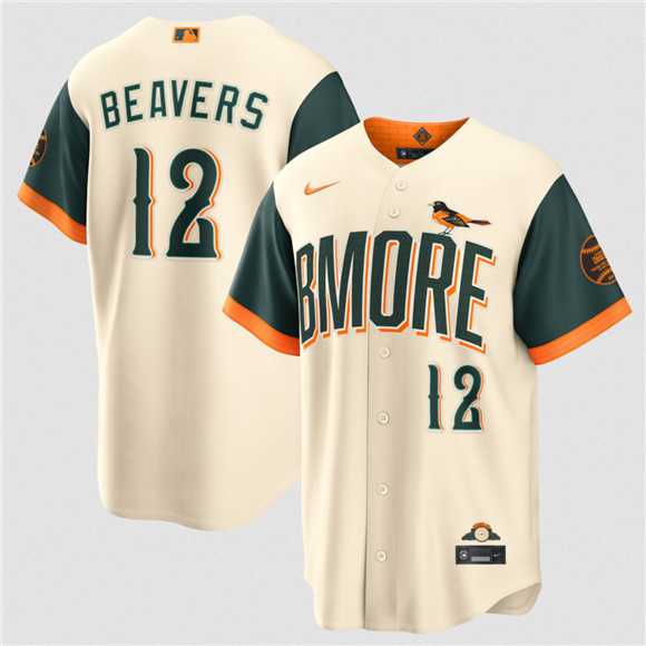 Mens Baltimore Orioles #12 Dylan Beavers Natural 2026 City Connect Stadium Stitched Jersey Dzhi->baltimore orioles->MLB Jersey